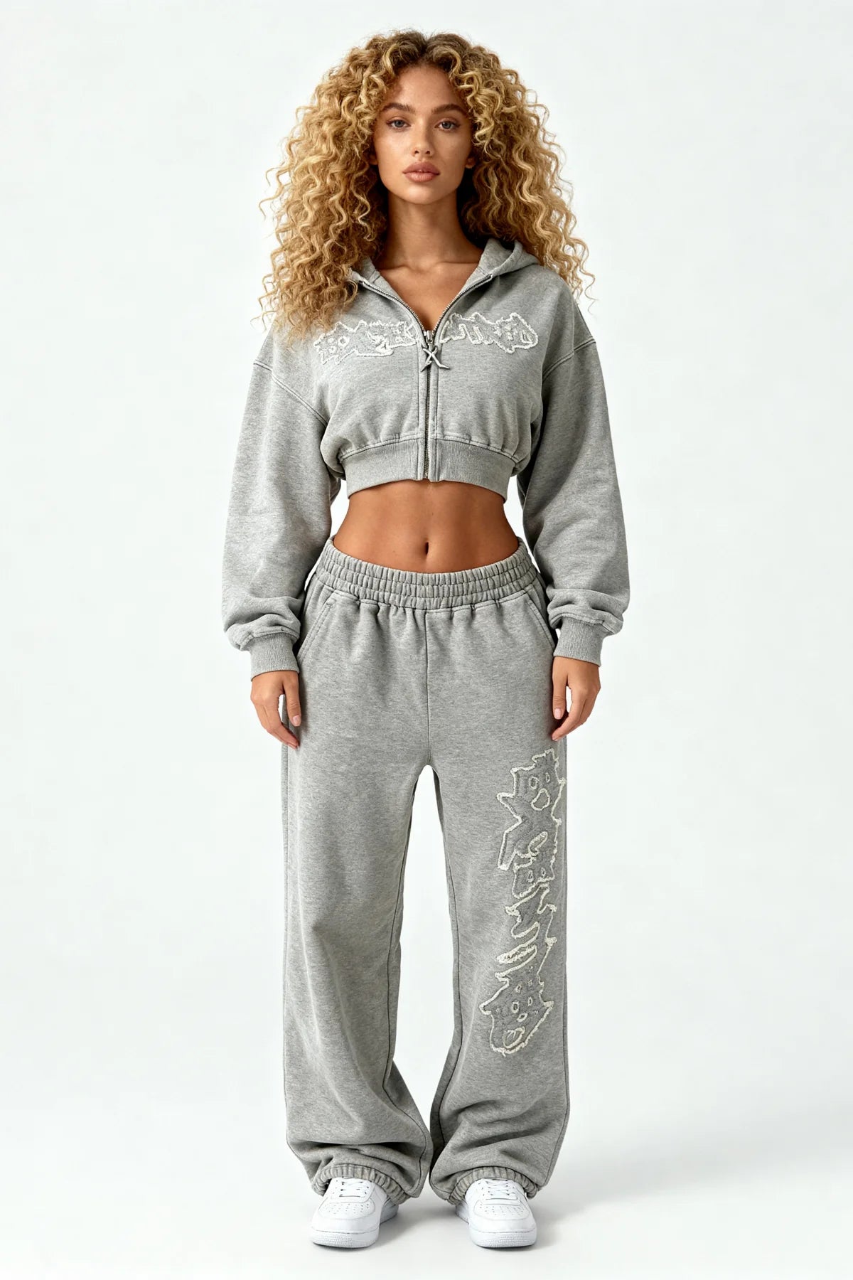 DISTRESSED WOMEN SET SMOKE GREY