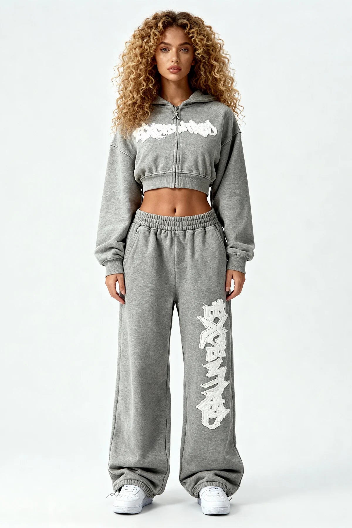 DISTRESSED WOMEN SET SMOKE GREY