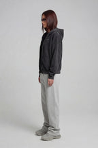DARK STONE GREY ZIP HOODIE