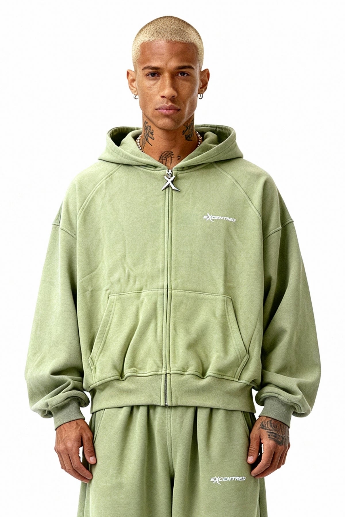 ZIP HOODIE MATCHA GREEN