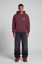 UNIFORM ZIP HOODIE WINE RED