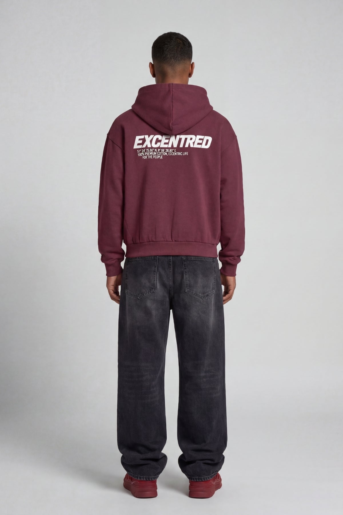 UNIFORM ZIP HOODIE WINE RED