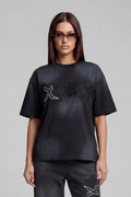RHINESTONE T-SHIRT CARBON BLACK