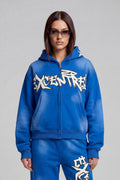 BLUE GRAFFITI ZIP HOODIE