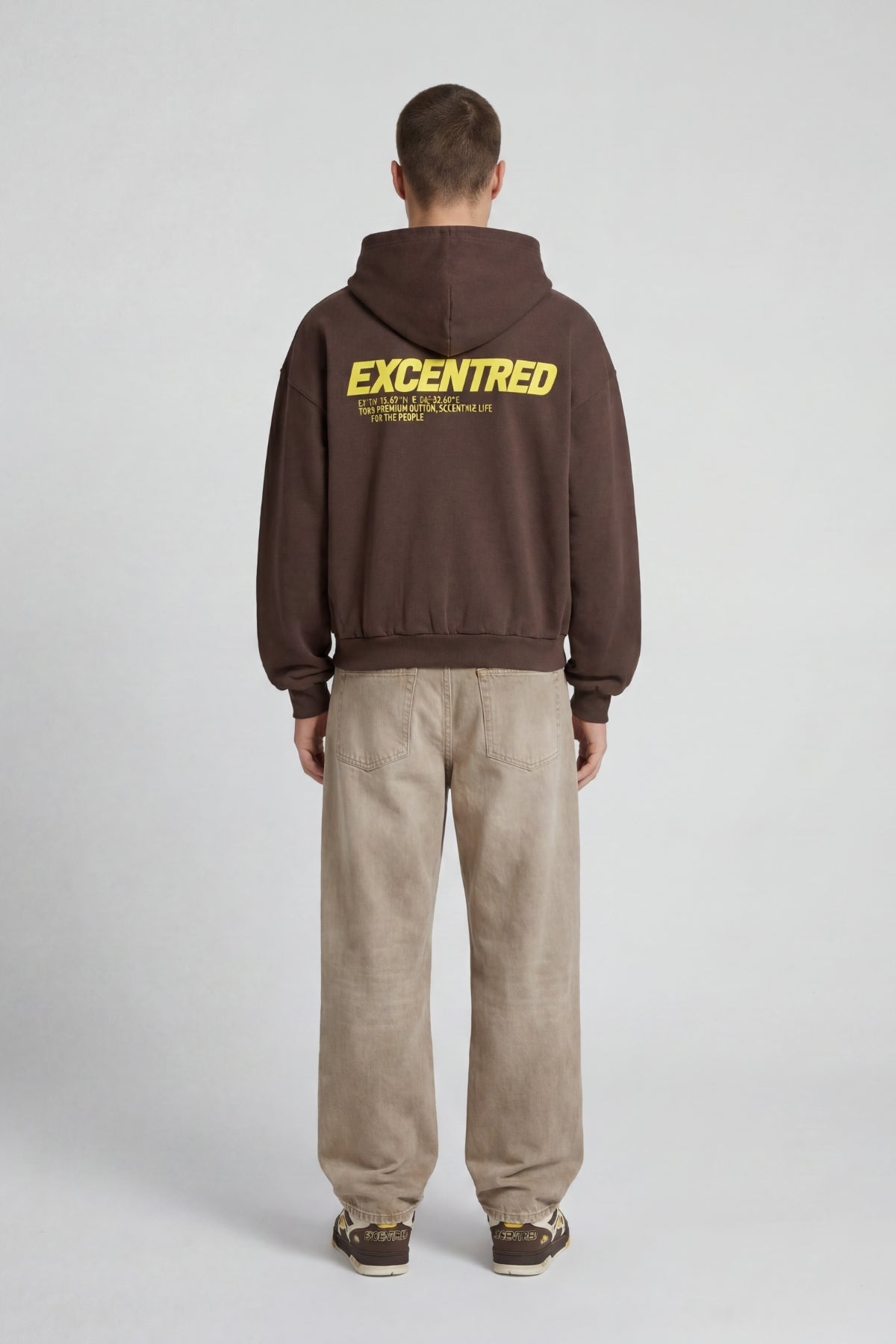 UNIFORM ZIP HOODIE BROWN