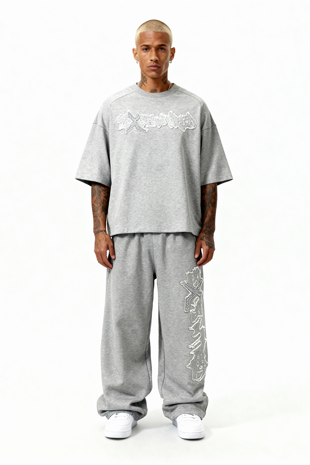 DISTRESSED T-SHIRT SMOKE GREY