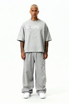 DISTRESSED T-SHIRT SET SMOKE GREY