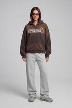 STARLINE ZIP HOODIE RUST BROWN