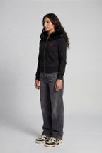 UNIFORM WOMENS FUR ZIP HOODIE BLACK
