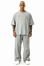 DISTRESSED T-SHIRT SET SMOKE GREY