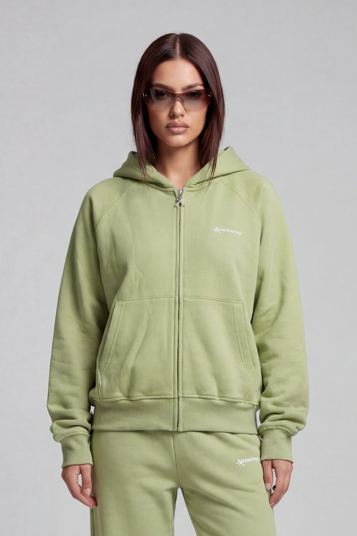ZIP HOODIE MATCHA GREEN