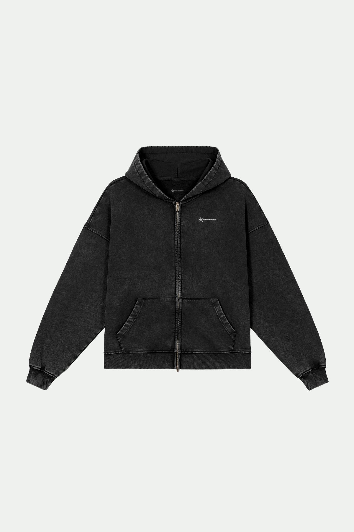 DARK STONE GREY ZIP HOODIE