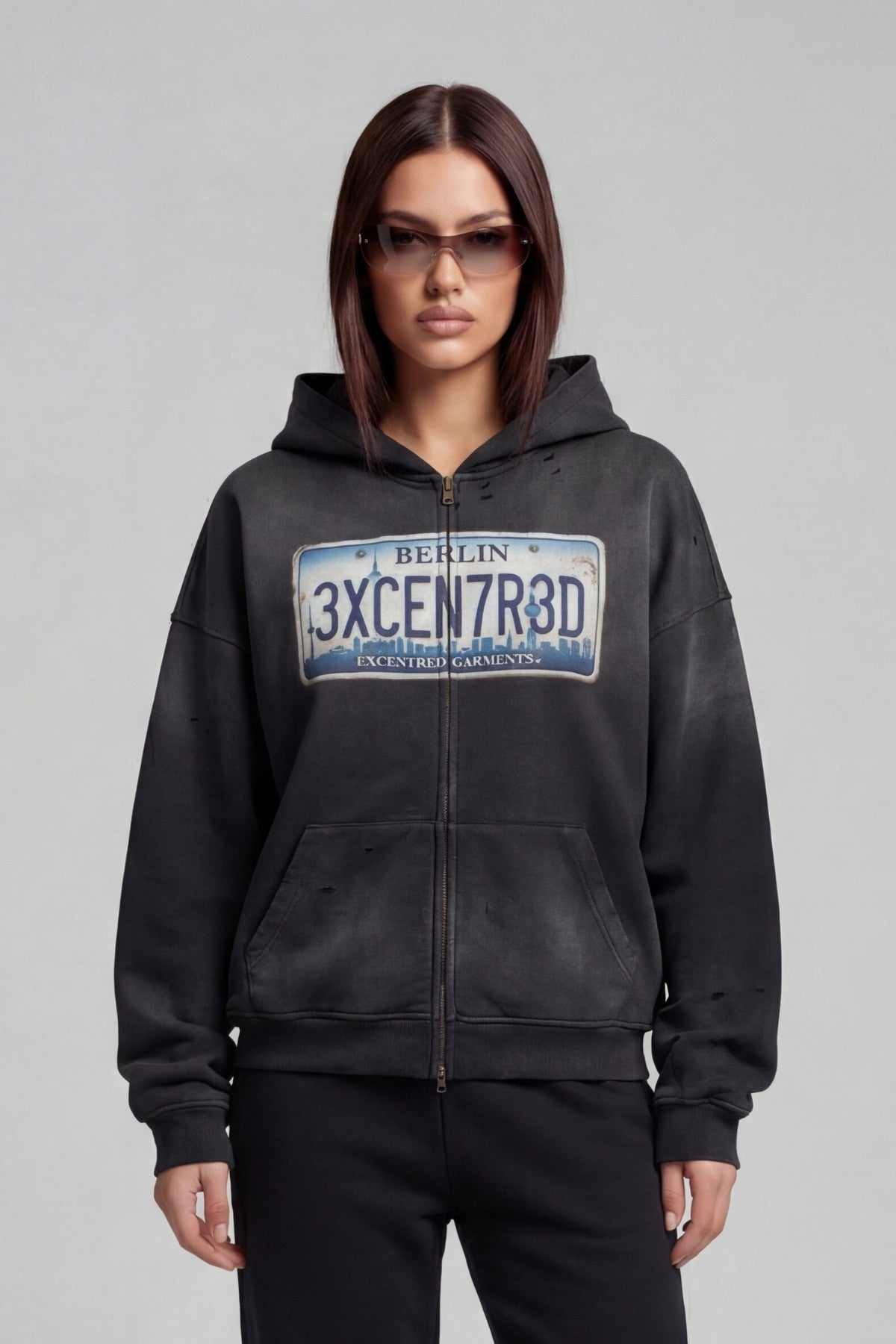 WASHED BERLIN ZIP HOODIE
