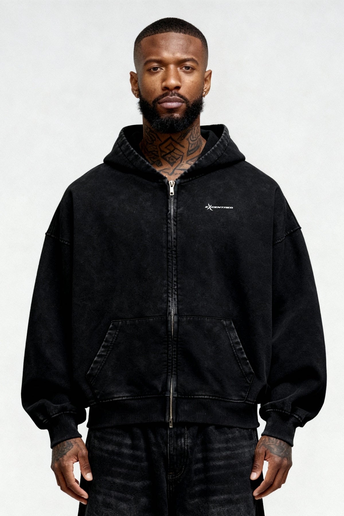 DARK STONE GREY ZIP HOODIE