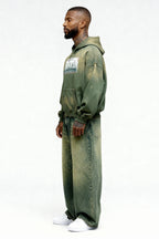 GREEN WASHED FFM ZIP HOODIE