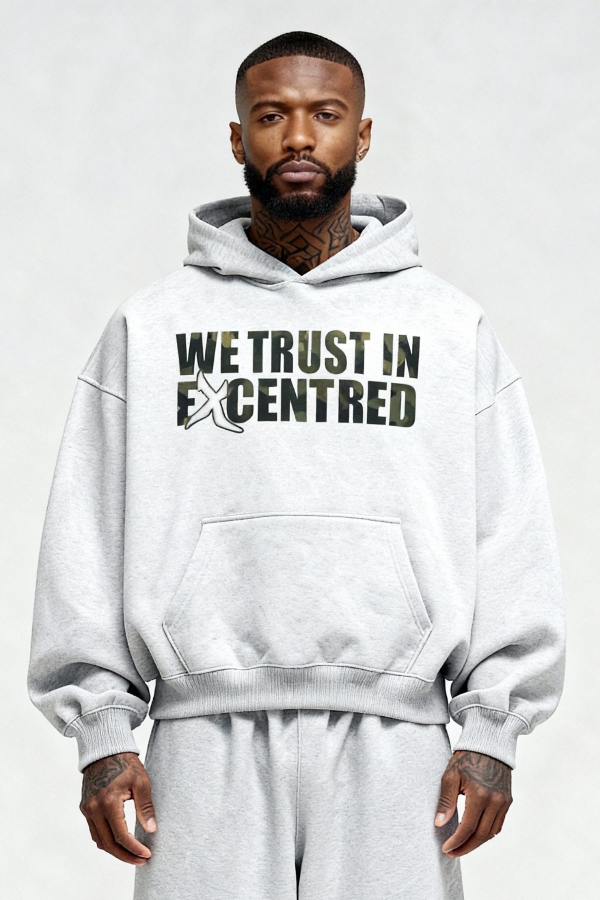 TRUST HOODIE LIGHT GRAY