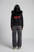 UNIFORM WOMENS FUR ZIP HOODIE BLACK