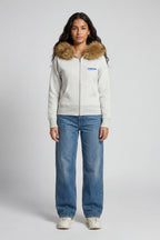UNIFORM WOMENS FUR ZIP HOODIE GREY