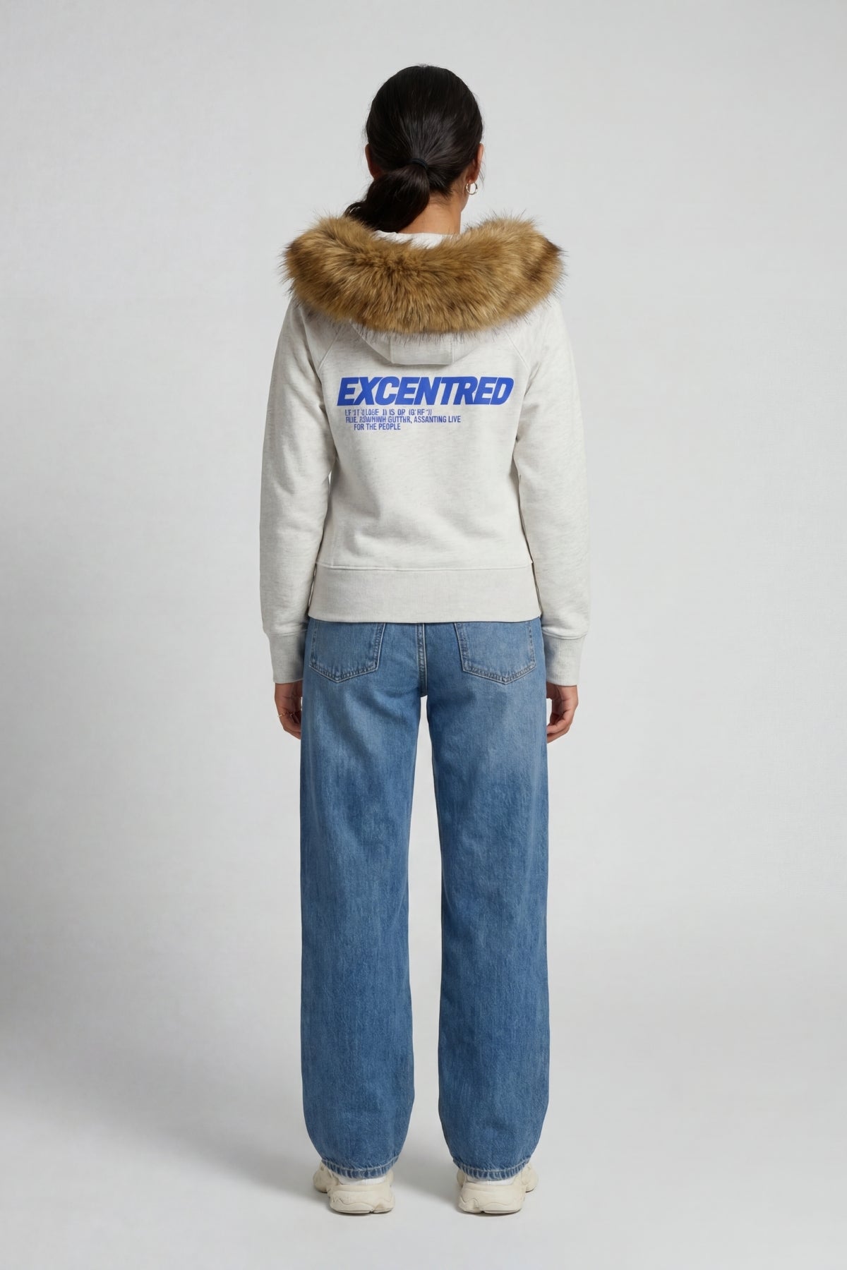 UNIFORM WOMENS FUR ZIP HOODIE GREY