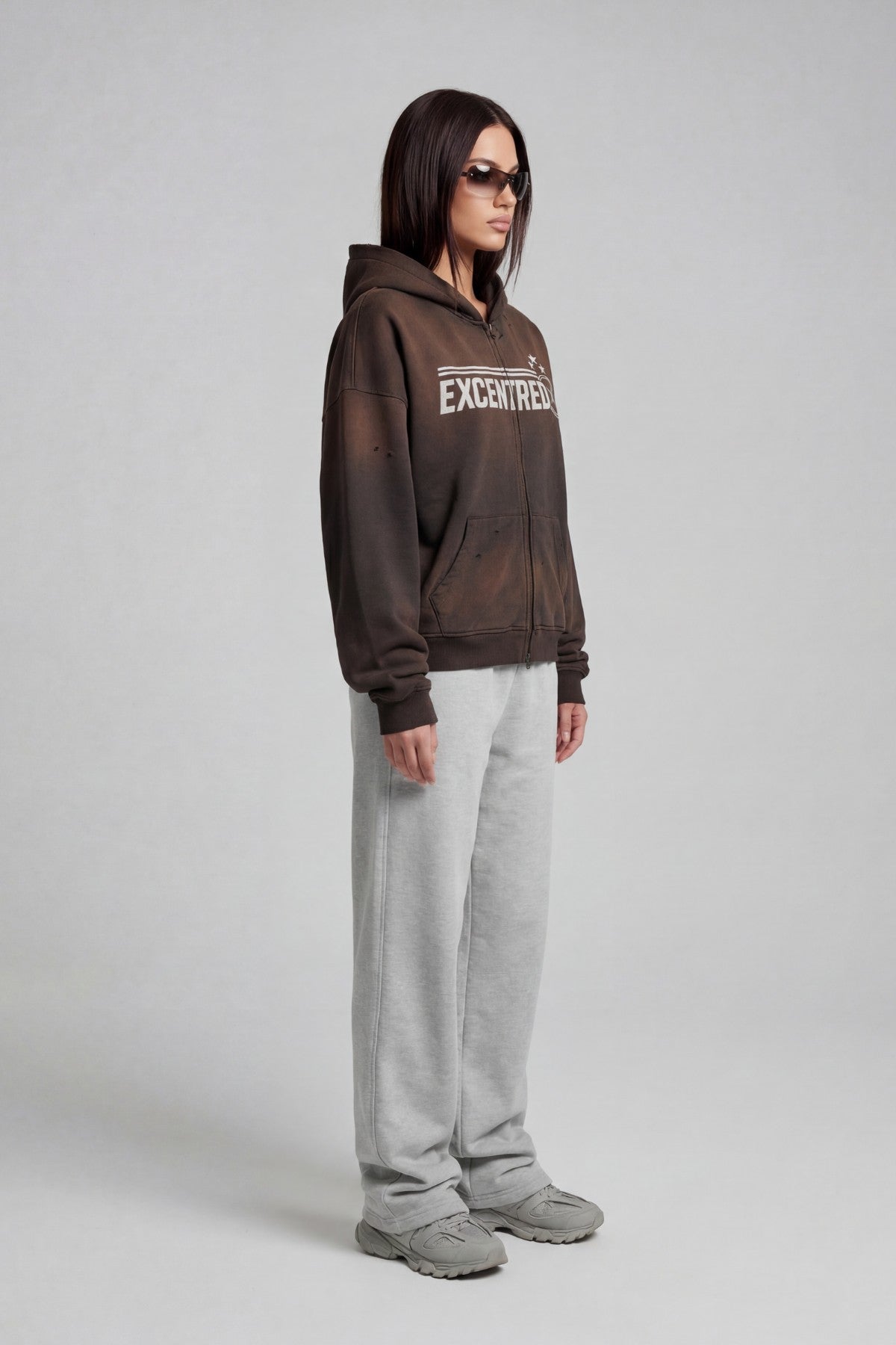 STARLINE ZIP HOODIE RUST BROWN