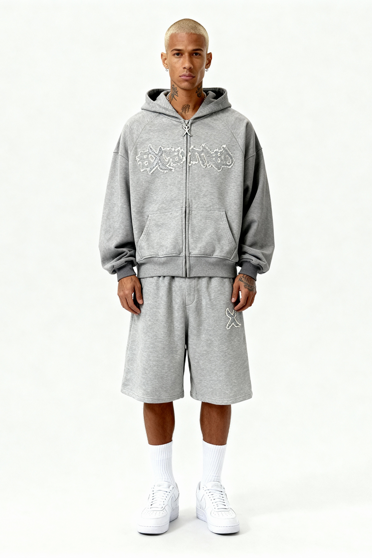 DISTRESSED SHORTS SMOKE GREY