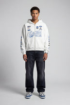 RACING ZIP HOODIE WHITE