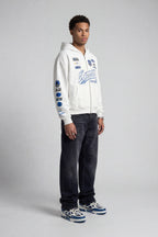 RACING ZIP HOODIE WHITE