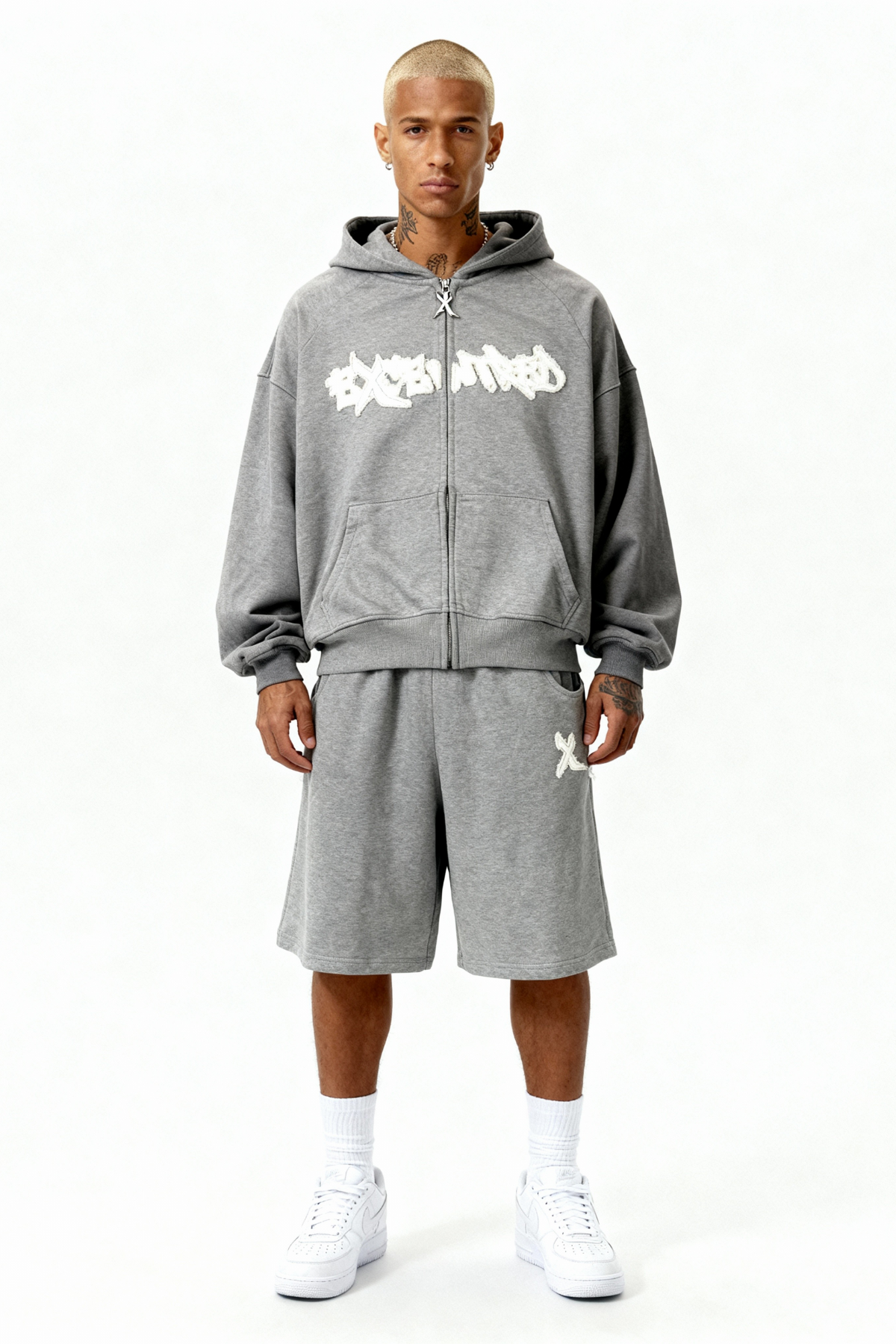 DISTRESSED SHORTS SMOKE GREY