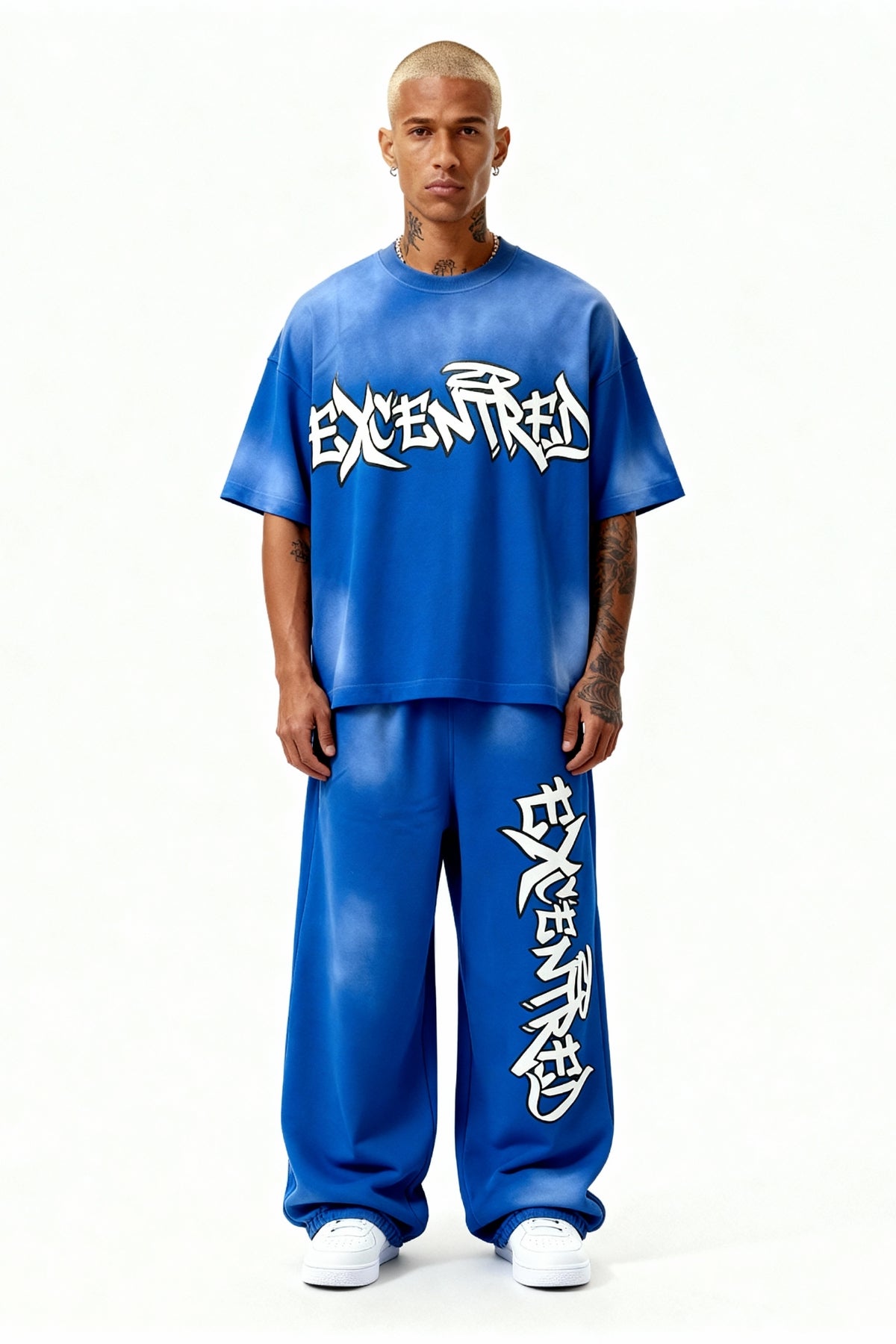 T-SHIRT SET BLUE GRAFFITI