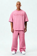 DISTRESSED T-SHIRT SET SAKURA PINK