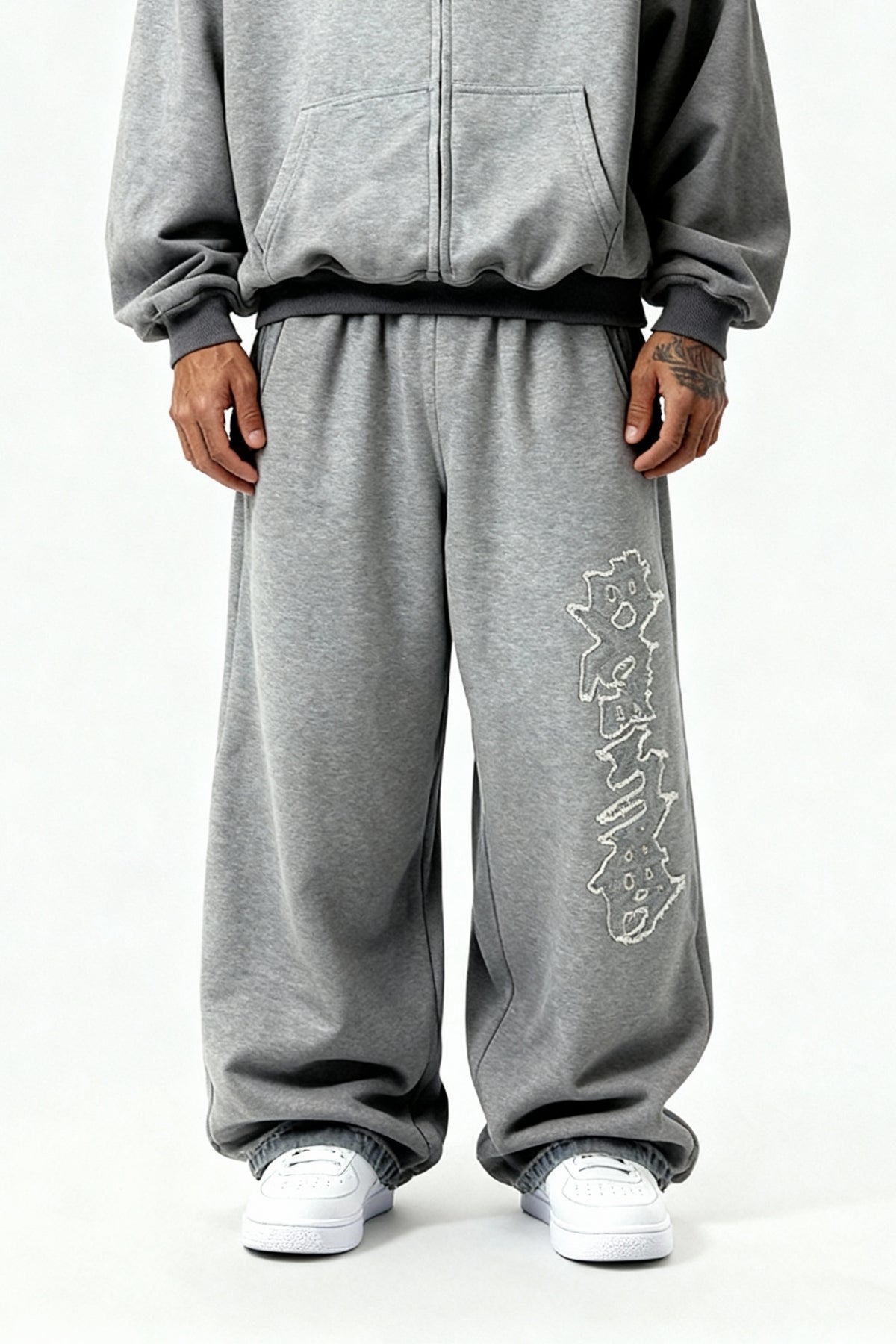 DISTRESSED JOGGER SMOKE GREY