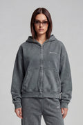 STONE GREY ZIP HOODIE