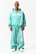 DISTRESSED ZIP HOODIE CRYSTAL TIFFANY