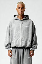 BASIC TRACKSUIT SET SMOKE GREY – Set aus Zip Hoodie und Jogger von EXCENTRED – Produktbild 4