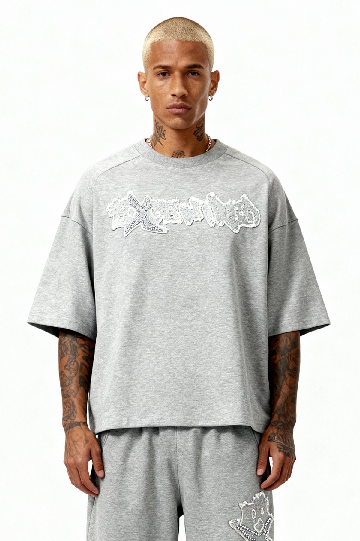 DISTRESSED T-SHIRT SMOKE GREY