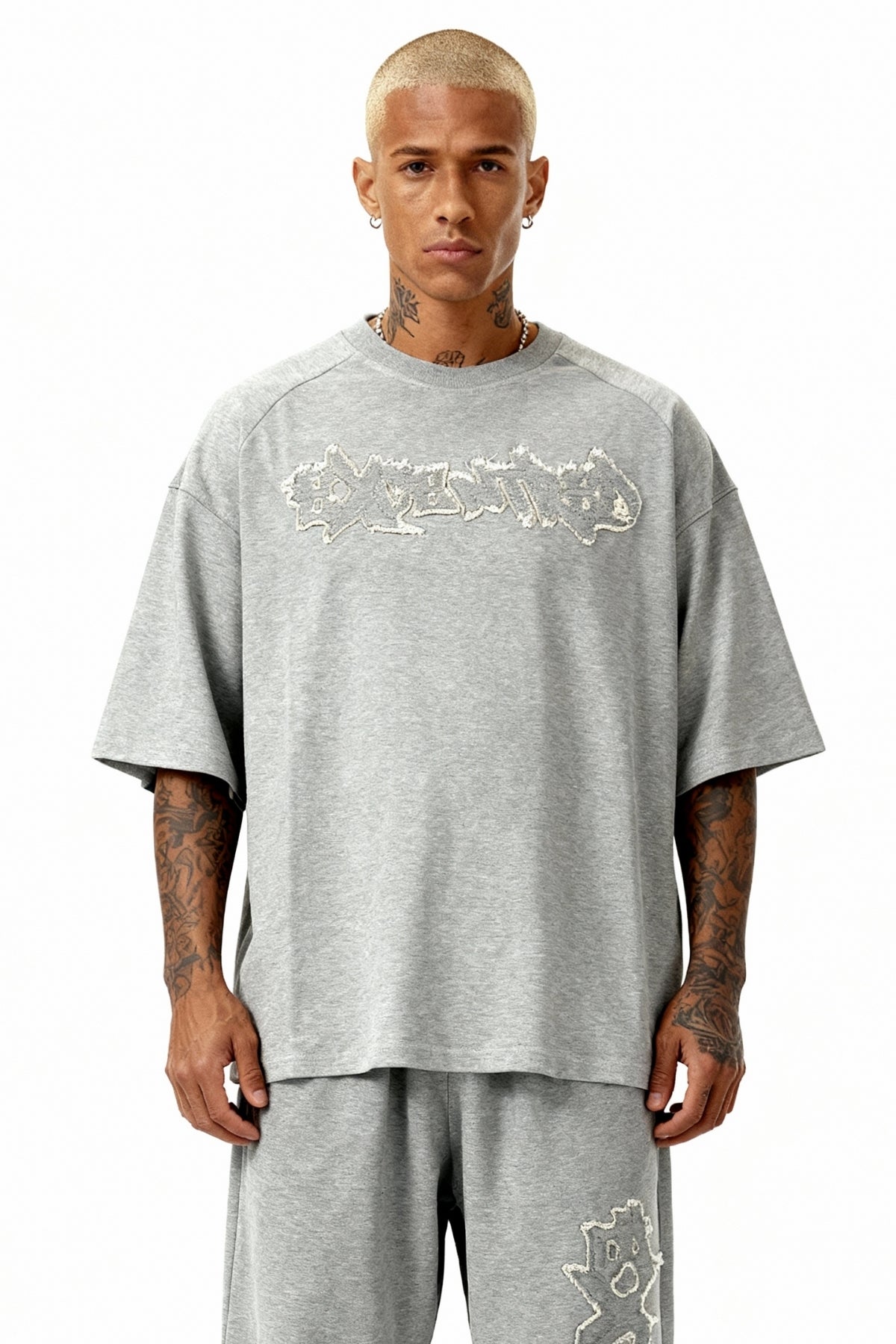 DISTRESSED T-SHIRT SMOKE GREY