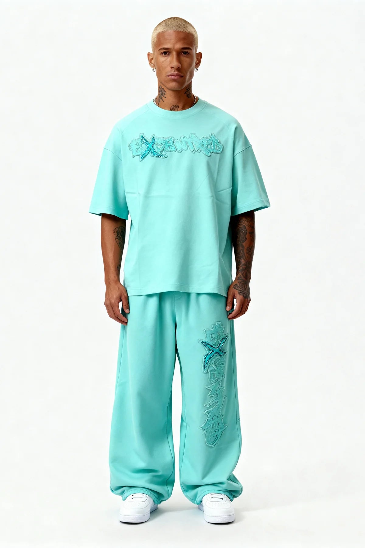 DISTRESSED T-SHIRT SET CRYSTAL TIFFANY