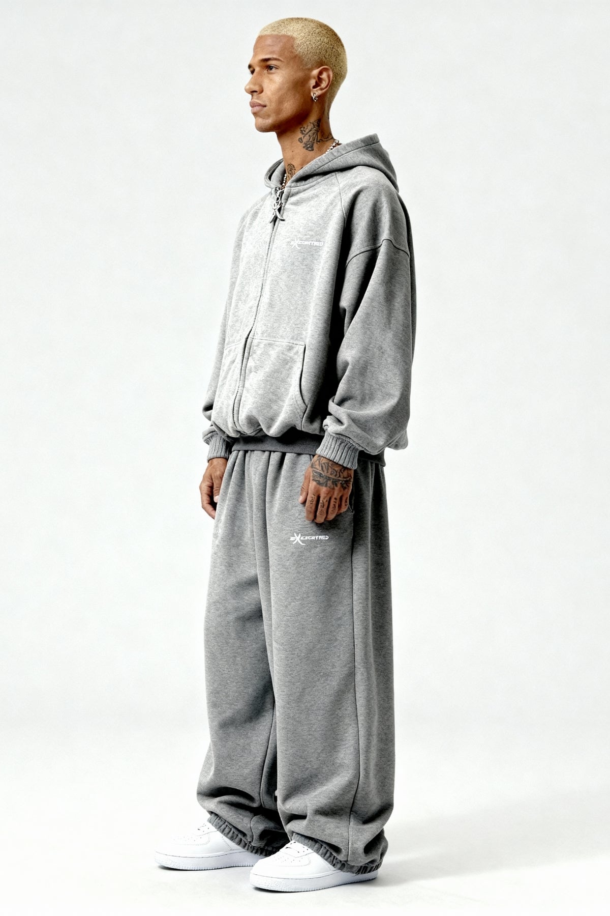 ZIP HOODIE SMOKE GREY