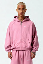 BASIC TRACKSUIT SET SAKURA PINK – Set aus Zip Hoodie und Jogger von EXCENTRED – Produktbild 3