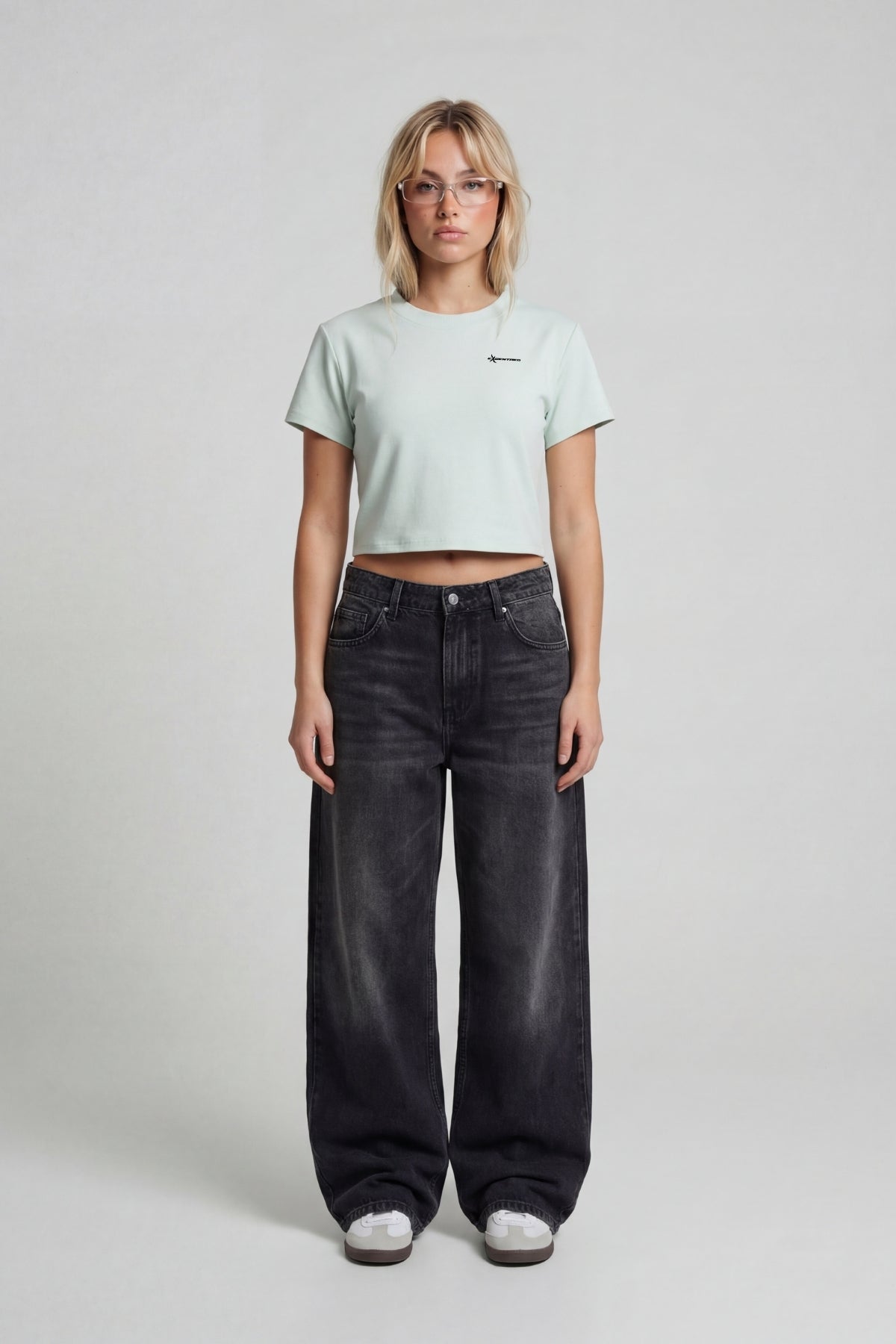 CROPPED BABY TEE ICE BLUE