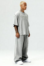 DISTRESSED T-SHIRT SET SMOKE GREY – Set aus T-Shirt und Jogger von EXCENTRED – Produktbild 6