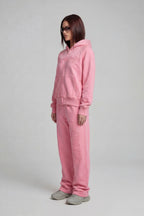 DISTRESSED ZIP HOODIE SAKURA PINK