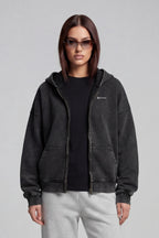 DARK STONE GREY ZIP HOODIE