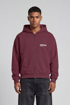 UNIFORM ZIP HOODIE WINE RED