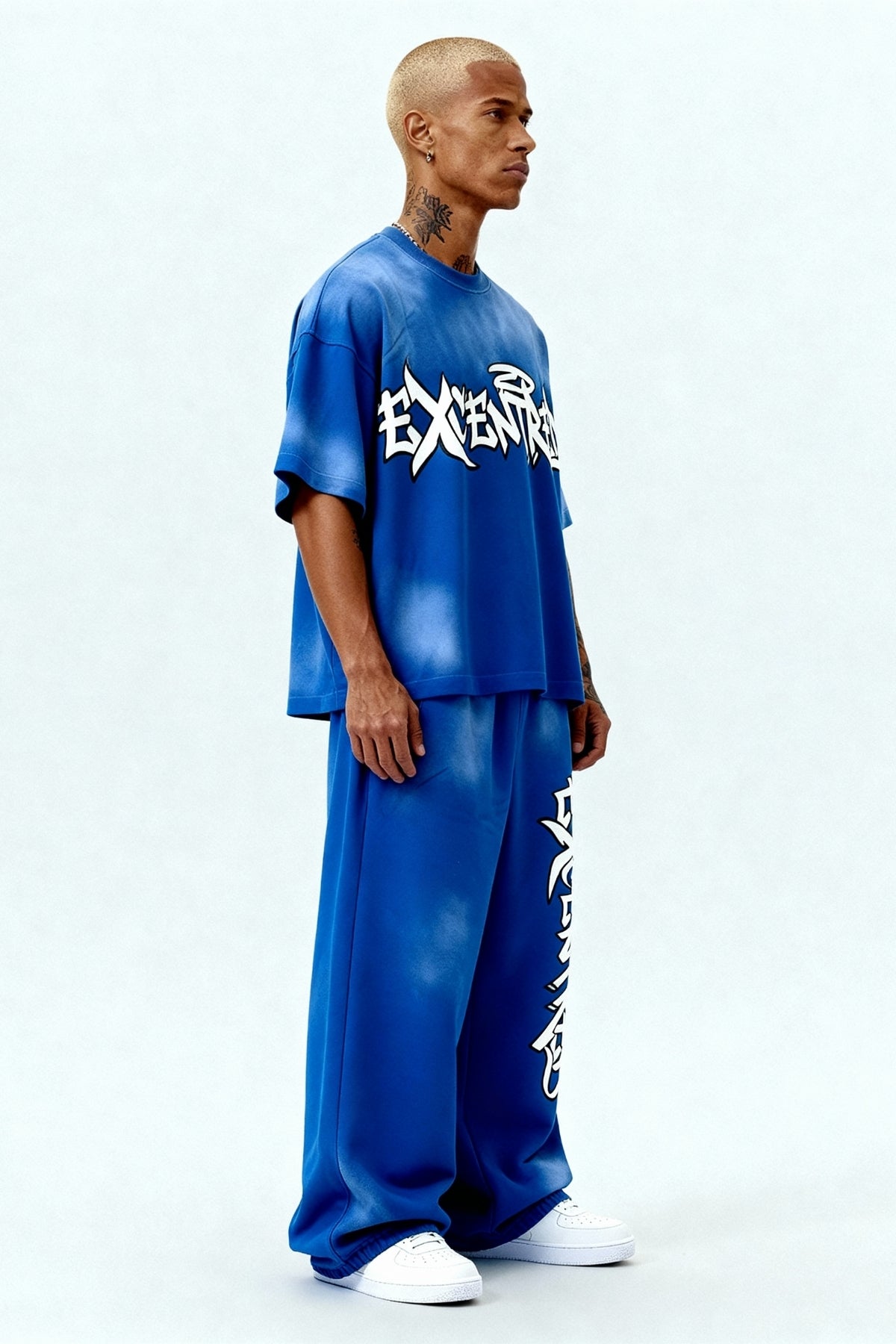 T-SHIRT SET BLUE GRAFFITI