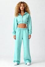 BASIC WMNS SET CRYSTAL TIFFANY – Set aus Cropped Zip Hoodie und WMNS Jogger von EXCENTRED