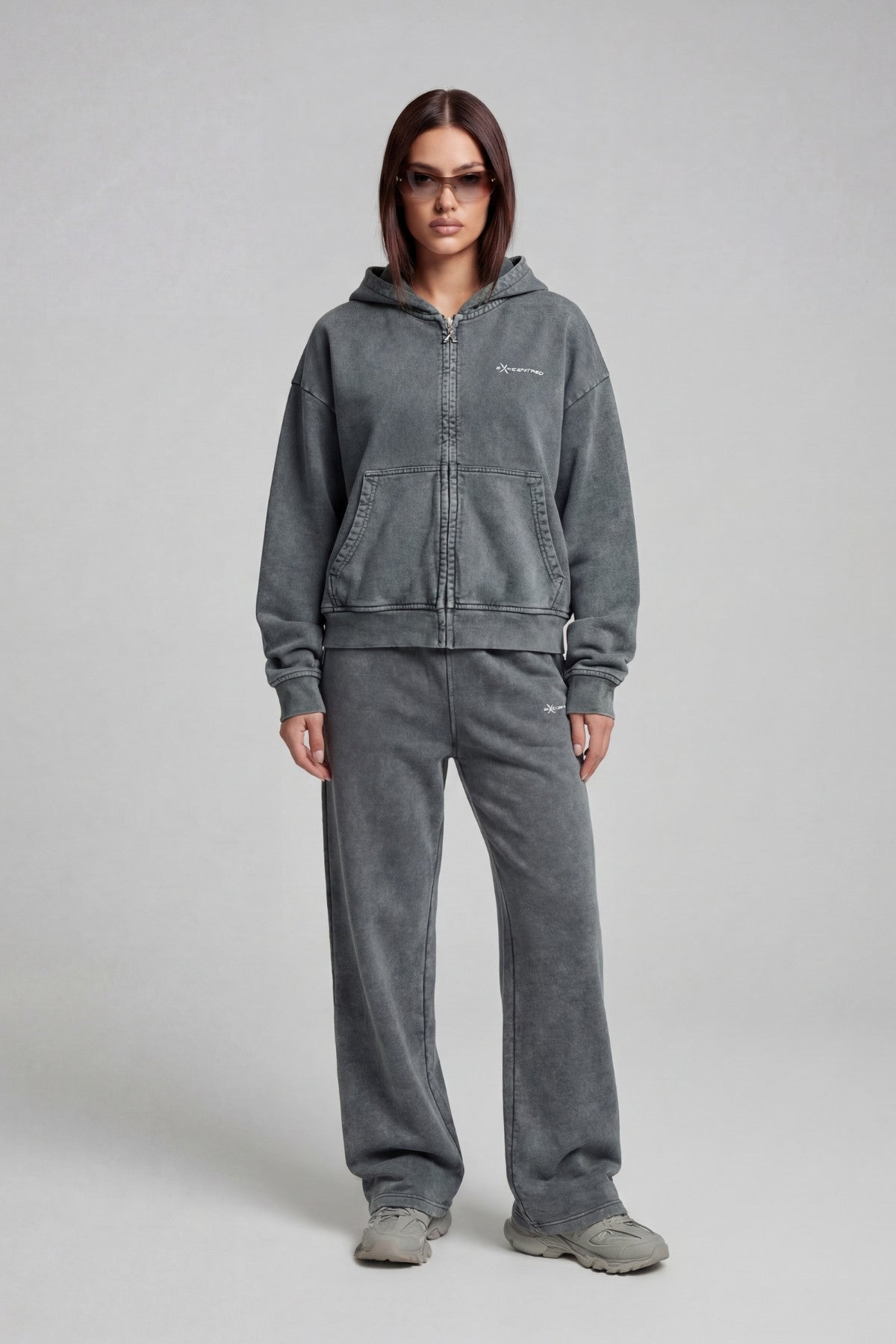 STONE GREY ZIP HOODIE