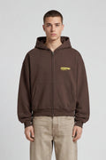 UNIFORM ZIP HOODIE BROWN