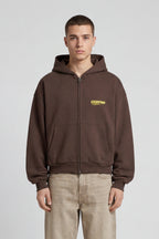 UNIFORM ZIP HOODIE BROWN
