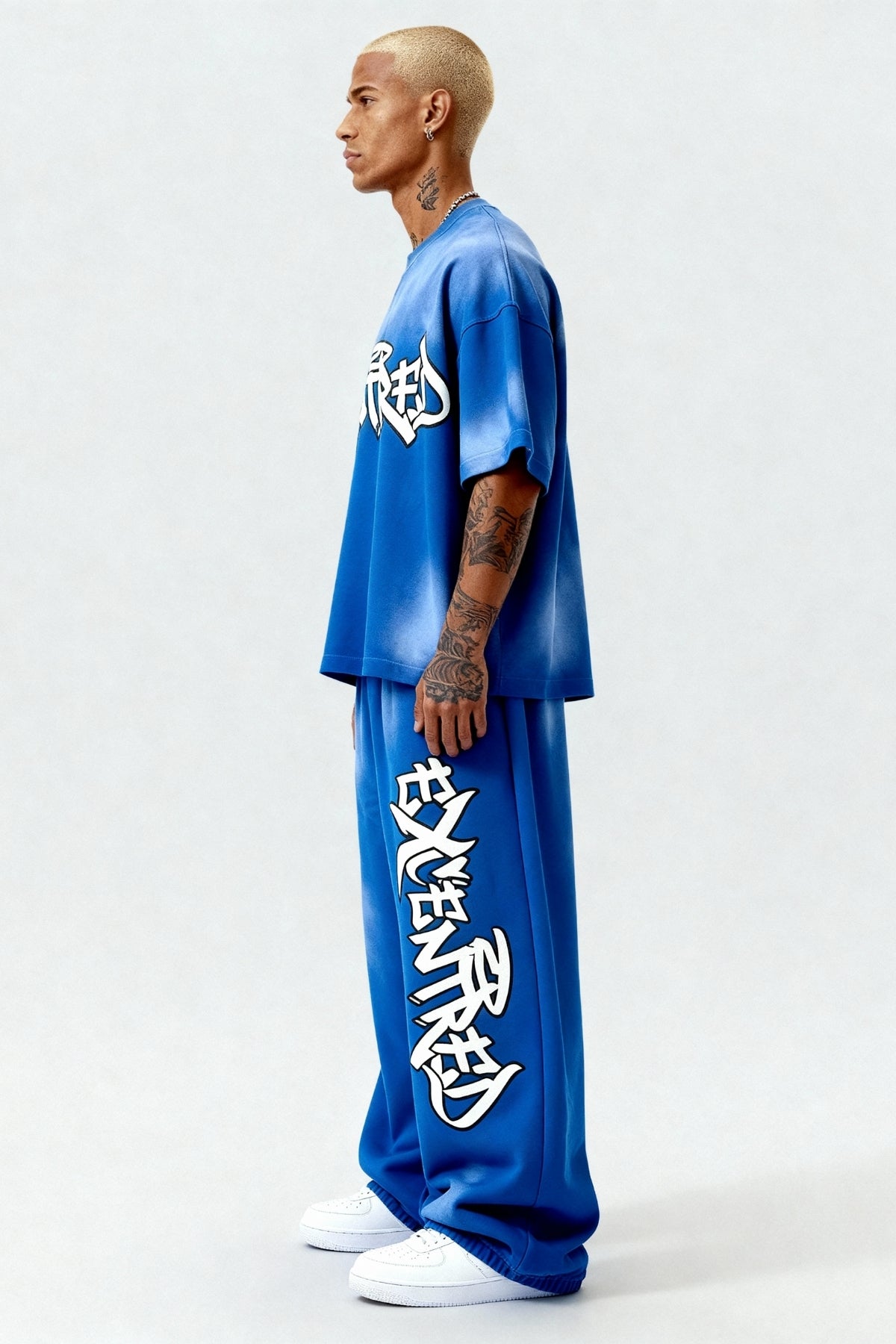 T-SHIRT SET BLUE GRAFFITI